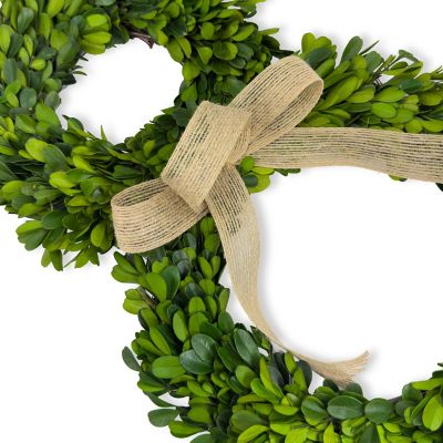 Image showing  18 in. Handcrafted Preserved Boxwood Bunny Wreath