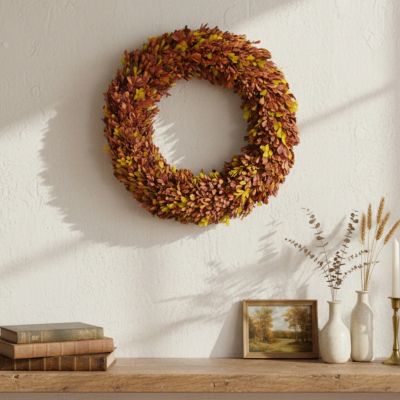 Image showing  20 in. Preserved Boxwood Harvest Haven Wreath