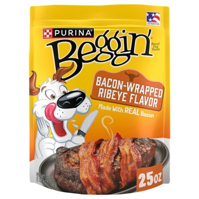Purina Beggin' Bacon-Wrapped Ribeye Flavor Dog Treats, Medium