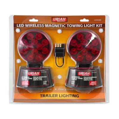 Uriah Products 12V Round LED Wireless Magnetic Towing Light Kit