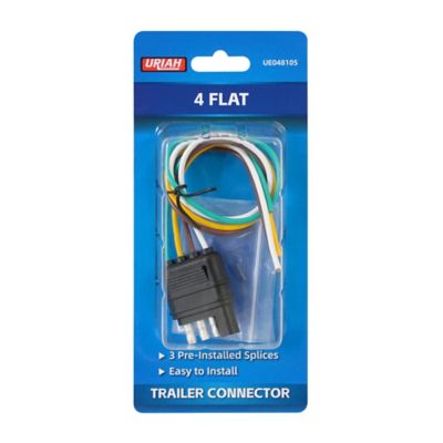 Uriah Products 4-Flat Wire Vehicle Side Connector with Splices, 12 in.