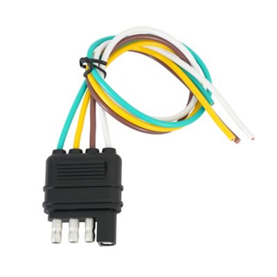 Image showing  4-Flat Wire Vehicle Side Connector with Splices, 12 in.