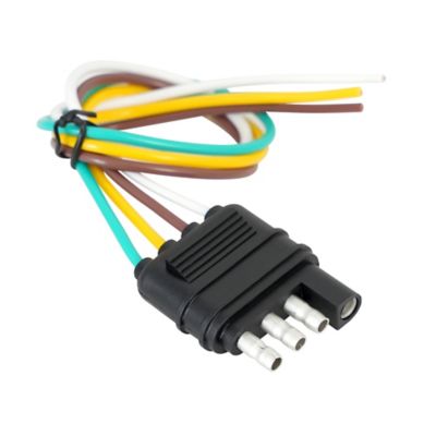 Image showing  4-Flat Wire Vehicle Side Connector with Splices, 12 in.
