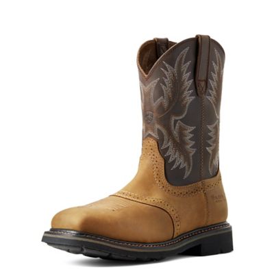 Ariat Men's Sierra Wide Square Steel Toe Work Boots, Light Brown