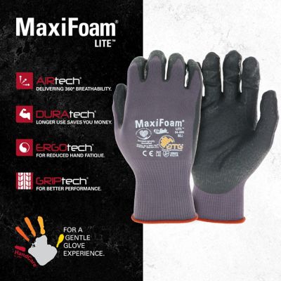 Image showing  MaxiFoam Lite Nitrile Coated Multi-Purpose Outdoor and Work Glove, 12 pk.