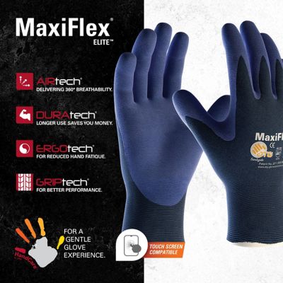 Image showing  MaxiFlex Elite Ultra Lightweight Nitrile Coated Multi-Purpose Glove with Touchscreen, 12 pk.