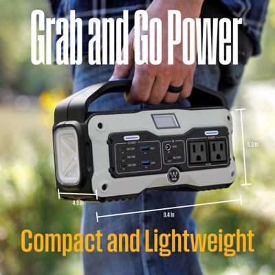 Image showing  400 W 183Wh Lithium-Ion Portable Power Station with LED Display and Flashlight