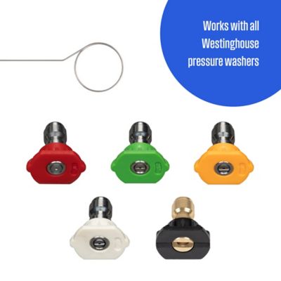 Westinghouse 5 pc. Quick Connect Pressure Washer Nozzle Kit, 1/4 in. Universal Fit for Gas & Electric Pressure Washers