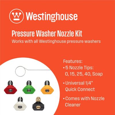 Image showing  5 pc. Quick Connect Pressure Washer Nozzle Kit, 1/4 in. Universal Fit for Gas & Electric Pressure Washers