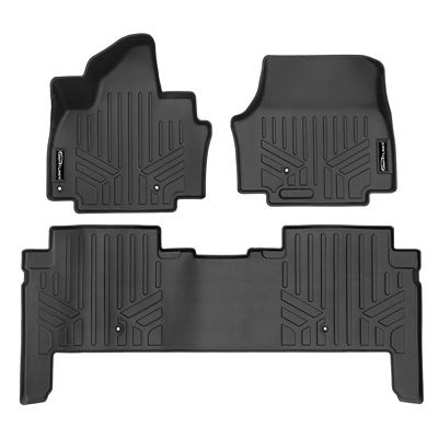 SMARTLINER 1st Row Custom Fit Floor Liners for 2015-2019 GMC Sierra 2500 HD Double Cab, Gasoline, Carpet, Bench or Bucket
