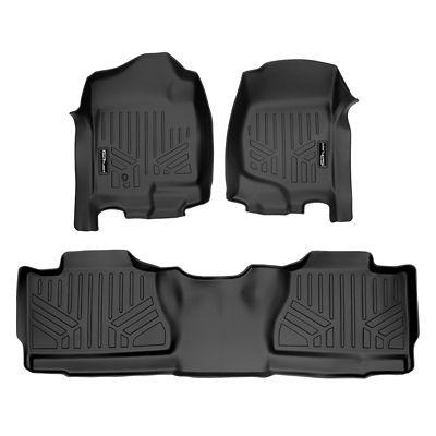 SMARTLINER 2 Rows Custom Fit Floor Liners for 2007-2014 GMC Yukon XL, Gasoline, 7 and 8 Passenger, Denali and Regular Trim