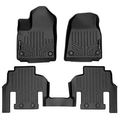 SMARTLINER 2 Rows Custom Fit Floor Liners Compatible with 2021-2024 Chrysler Pacifica Hybrid, TrimLine for Ultra Console