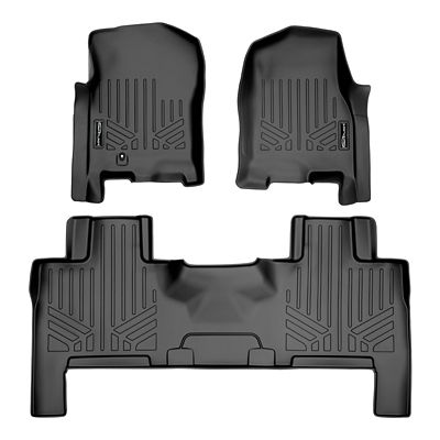 SMARTLINER 2 Rows Custom Fit Floor Liners Compatible with 2020-2025 GMC Sierra 3500 HD Crew Cab, Gasoline, Carpet, Bench Seat,