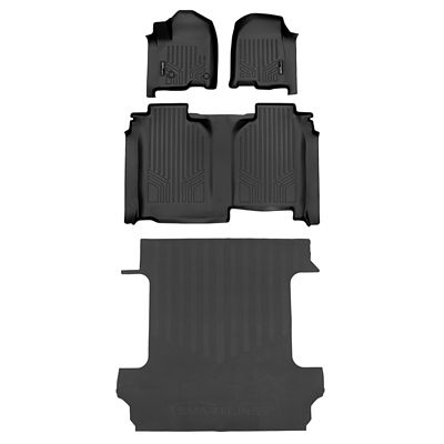 SMARTLINER 4 Rows Custom Fit Floor Liners Compatible with 2008-2020 Dodge Grand Caravan, Gasoline, 1st Row, Bucket Seats