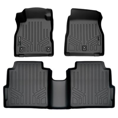 SMARTLINER 2nd Row Custom Fit Floor Liners for 2014-2018 Chevrolet Silverado 1500 Crew Cab Gasoline Carpet Full Floor Coverage