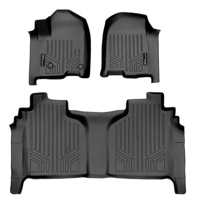 SMARTLINER 1st-Row Custom-Fit Floor Liners with 2007-2014 Chevrolet Silverado 2500 HD Crew Cab, Gas, No 4x4 Shifter