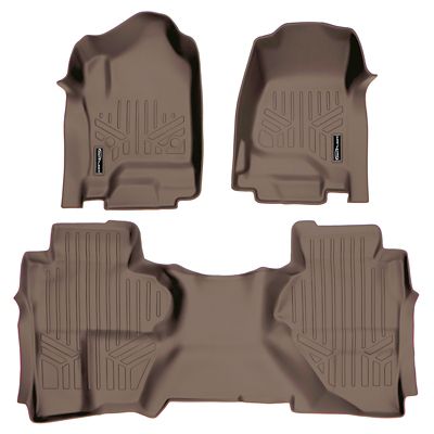 SMARTLINER 1st Row Custom Fit Floor Liners Compatible with 2012 Ram 1500 Crew Cab, Gasoline, Carpet, No PTO, Dual Hooks