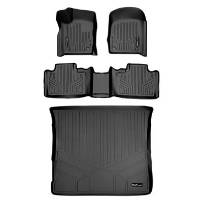 SMARTLINER 2 Rows Custom Fit Floor Liners Compatible with 2009-2015 Honda Pilot, Gasoline