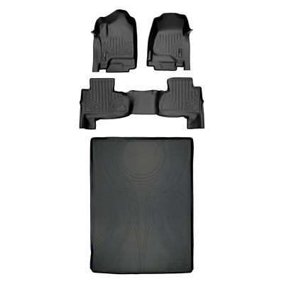 SMARTLINER 2 Rows Custom Fit Floor Liners Compatible with 2024-2025 GMC Sierra EV, Electric, 2nd Row, Multi Flex Midgate
