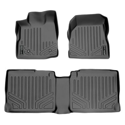 SMARTLINER 2-Row Custom-Fit Floor Liners with 2014-2018 Chevrolet Silverado 1500 Crew Cab, Gas, No Over-Hump, Half 2nd Row