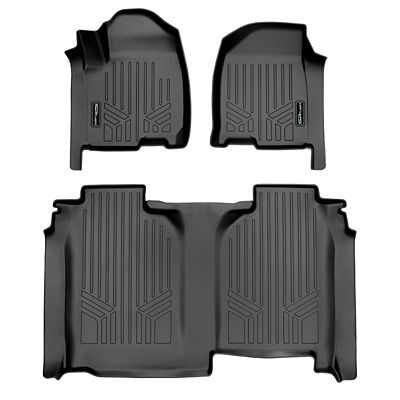 SMARTLINER 3 Rows Custom Fit Floor Liners for 2009-2010 Chevrolet Traverse, Gasoline, 8 Passenger, Cargo Liner Behind 3rd Row