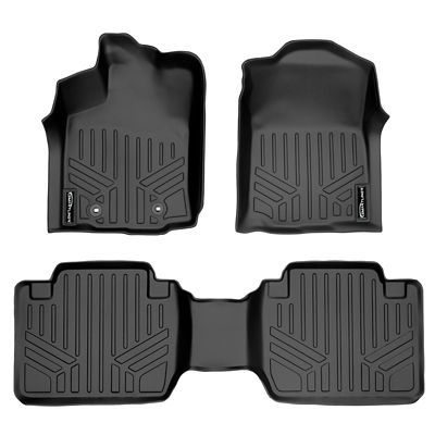 SMARTLINER 2 Rows Custom Fit Floor Liners Compatible with 2019-2024 Ram 1500 Crew Cab, Gasoline, Carpet, 1st Row Bench,