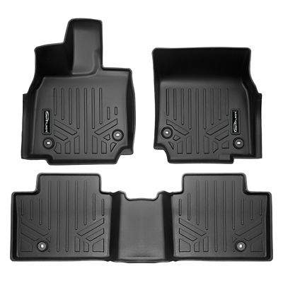 SMARTLINER 1st Row Custom Fit Floor Liners Compatible with 2012 Ford F-450 Super Cab and SuperCrew, Gasoline, Not 4x4