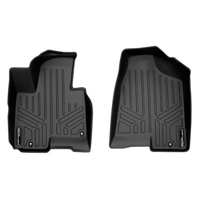 SMARTLINER 2 Rows Custom Fit Floor Liners Compatible with 2019-2025 Chevrolet Silverado 1500 Double Cab Gasoline 1st Row Bench