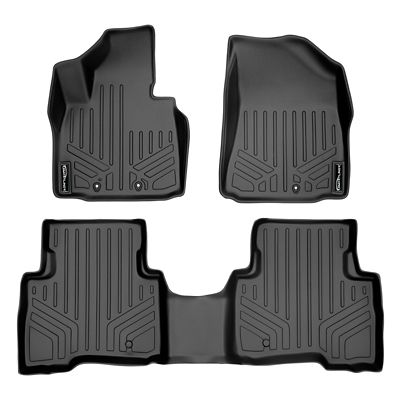 SMARTLINER 2 Rows Custom Fit Floor Liners Compatible with 2019-2024 Ram 1500 Crew Cab, Gasoline, Vinyl, No Under Seat Storage