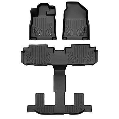 SMARTLINER 2 Rows Custom-Fit Floor Liners Compatible with 2007-2013 GMC Sierra 1500 Crew Cab, Gasoline, 1st Row