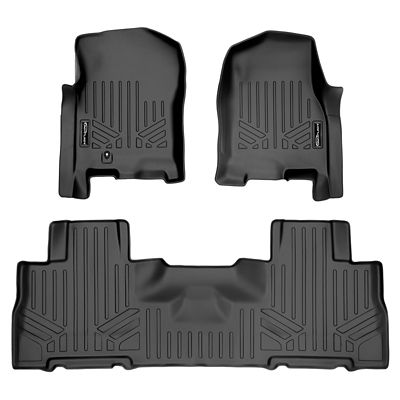 SMARTLINER 2 Row Floor Liners For 2007 - 2010 Lincoln Navigator L 7 Passenger