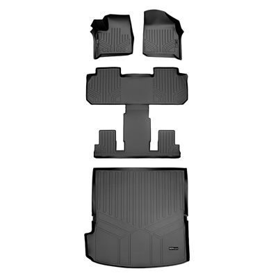 SMARTLINER 3-Row Custom-Fit Floor Liners with 2014-2018 Chevrolet Silverado 1500 Crew Cab, Gas, Over-Hump, Half 2nd Row