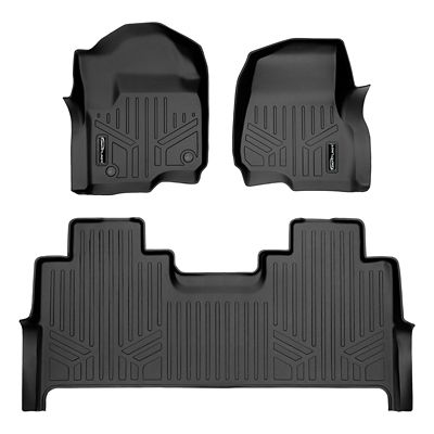 SMARTLINER 3 Rows Custom Fit Rubber Liners Compatible with 2020-2025 Jeep Gladiator, Gasoline, Lockable Under Seat Storage