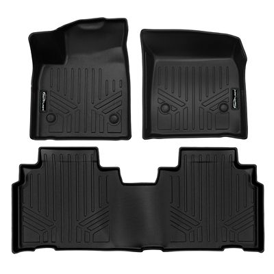 SMARTLINER 1st Row Custom Fit Floor Liners Compatible with 2007-2013 Chevrolet Silverado 1500 Regular Cab, Gasoline, Vinyl,