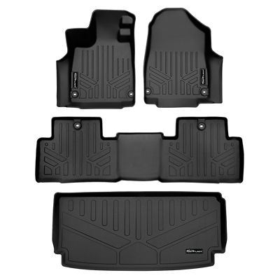 SMARTLINER 2 Rows Custom Fit Floor Liners Compatible with 2015-2021 Volkswagen Golf GTI, Gasoline
