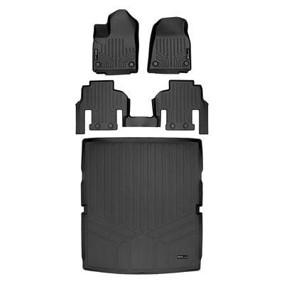 SMARTLINER 2 Rows Custom Fit Floor Liners Compatible with 2015-2022 GMC Canyon Extended Cab, Gasoline