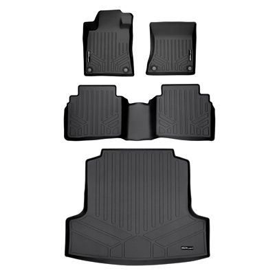 SMARTLINER 1st Row Custom Fit Floor Liners Compatible with 2014-2018 GMC Sierra 1500 Crew Cab, Gasoline, Carpet