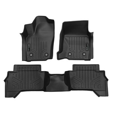 SMARTLINER 2nd Row Custom Fit Floor Liners for 2007-2013 GMC Sierra 3500 HD Double Cab, Gasoline, Carpet, Bench or Bucket