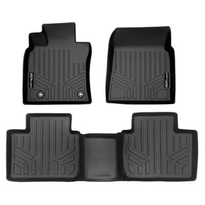 SMARTLINER 4 Rows Custom Fit Floor Liners for 2011-2017 Chevrolet Traverse, Gasoline, 7 Passenger, Cargo Liner Behind 3rd Row
