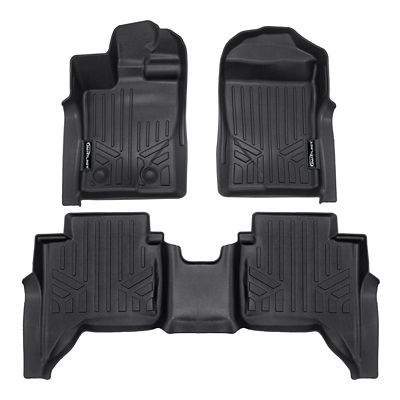 SMARTLINER 2 Rows Custom Fit Floor Liners Compatible with 2018-2023 Toyota Tacoma Double Cab, Gasoline, Carpet