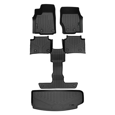 SMARTLINER 2 Rows Custom-Fit Floor Liners Compatible with 2017-2025 Ford F-450 SuperCrew, Gasoline, Vinyl, 1st Row Bench