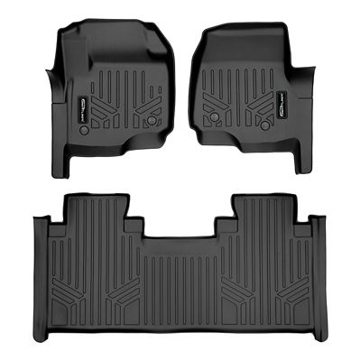 SMARTLINER 2 Rows Custom Fit UTV Floor Mats Compatible with 2020-2024 Polaris RZR Turbo R Gasoline 2 Seater Sport and Premium