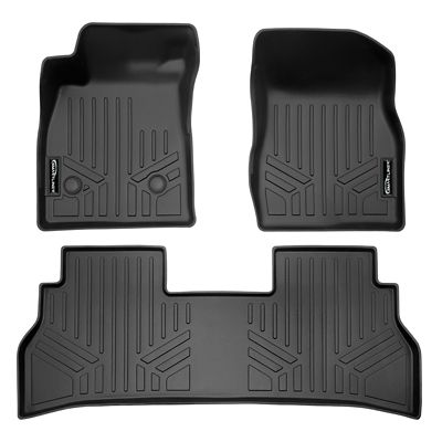 SMARTLINER 2nd Row Custom Fit Floor Liners Compatible with 2018-2020 Ford Transit Connect Passenger Van Gasoline and Vinyl LWB