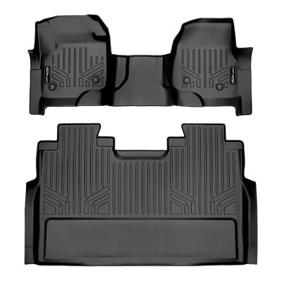 SMARTLINER 4 Rows Custom Fit Floor Liners Compatible with 2021-2025 Jeep Grand Cherokee L Gasoline 6 Passenger Subwoofer Cargo