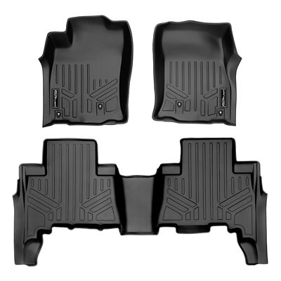 SMARTLINER 2 Rows Custom Fit Floor Liners Compatible with 2012 Ford F250 Super Cab, Gasoline, Carpet, Depressed Footrest