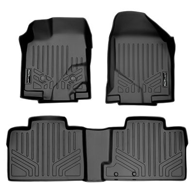 SMARTLINER 2-Row Custom-Fit Floor Liners with 2011-2014 Ford F-150 Super Cab, Gas, No Over-Hump, TrimLine for Sony Subwoofer
