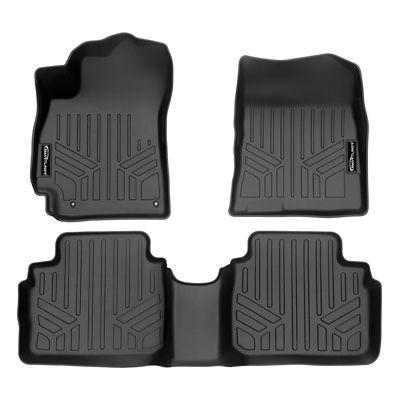 SMARTLINER 3 Rows Custom Fit Floor Liners Compatible with 2022-2025 Honda Civic Sedan, Gasoline, Fits with 2nd Row USB Ports