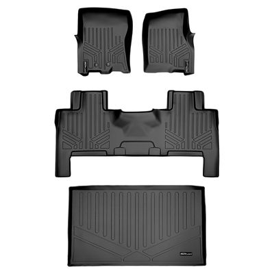 SMARTLINER 2 Rows Custom Fit Floor Liners Compatible with 2019-2023 Ford Ranger Super Crew, Gasoline, Carpet