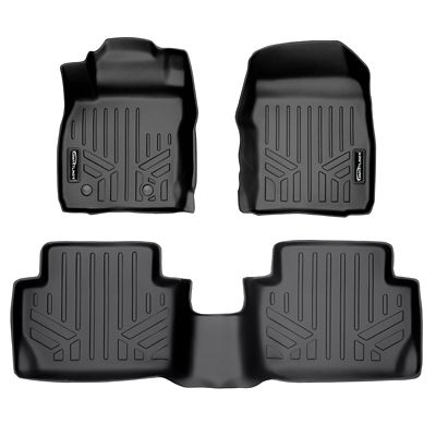 SMARTLINER 2 Rows Custom Fit Floor Liners Compatible with 2017-2025 Ford F-350 SuperCrew, Gasoline, Over-the-Hump, Bench Seat