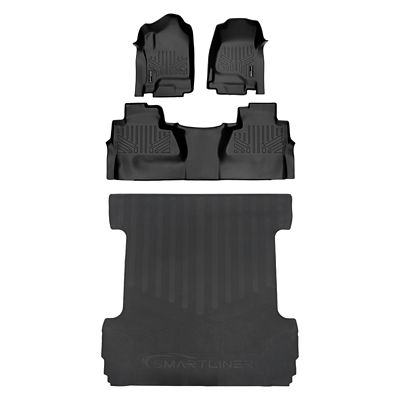 SMARTLINER 1st-Row Custom-Fit Floor Liners with 1999-2007 GMC Sierra Double Cab, Gas, No Over-Hump